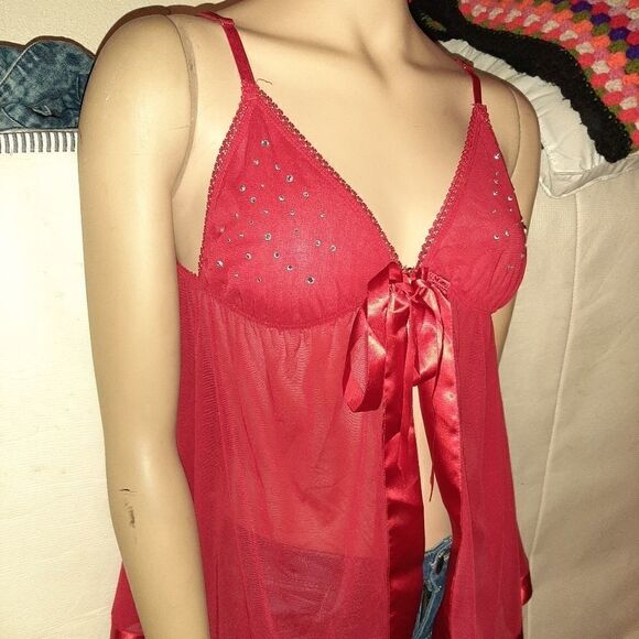 Fredericks of Hollywood red lingerie top, size L - Picture 1 of 7